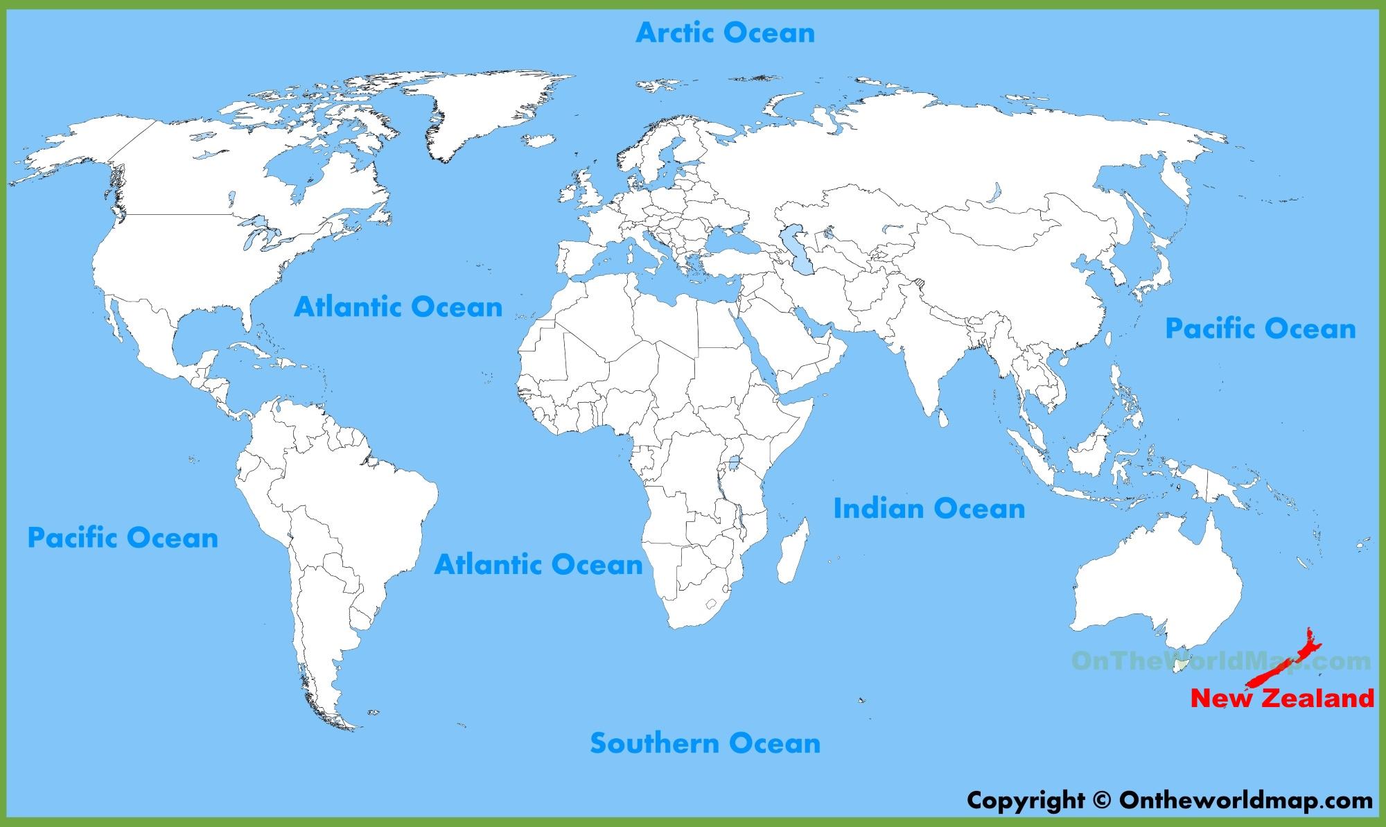 Neuseeland Weltkarte - Neuseeland Lage auf der Weltkarte (Australien
