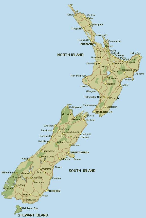 Neuseeland Karte