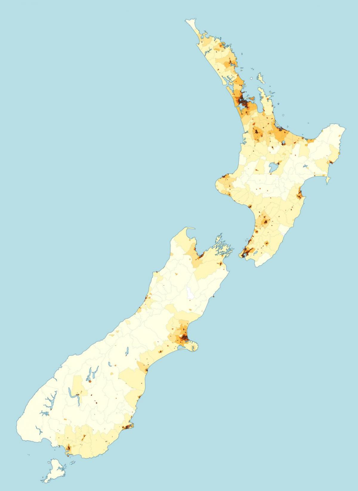 Neuseeland Bevölkerung Dichte Karte