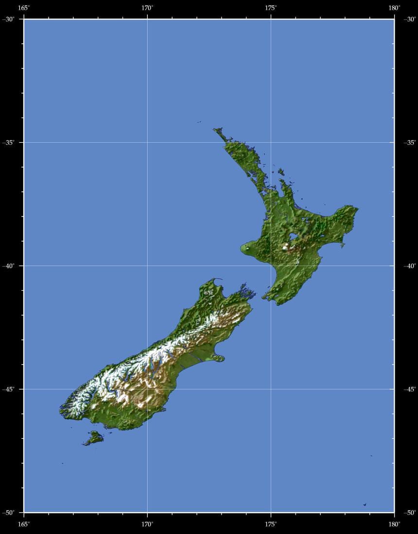 Neuseeland earth-Karte
