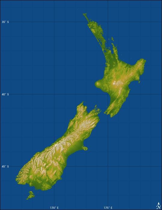 Neuseeland Höhe anzeigen