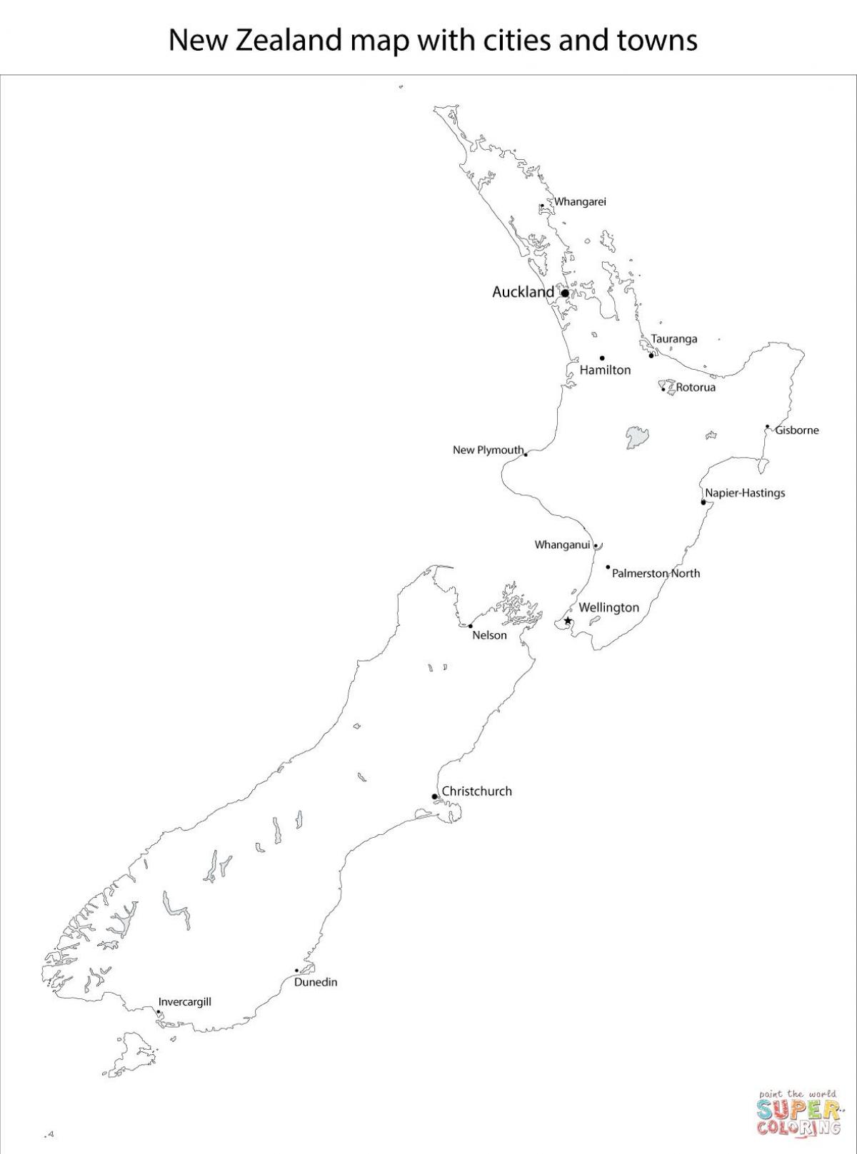Neuseeland-Karte mit Städten