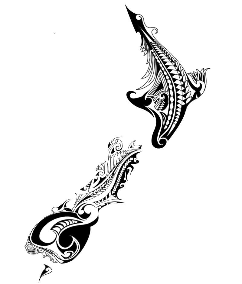 Karte von Neuseeland tattoo