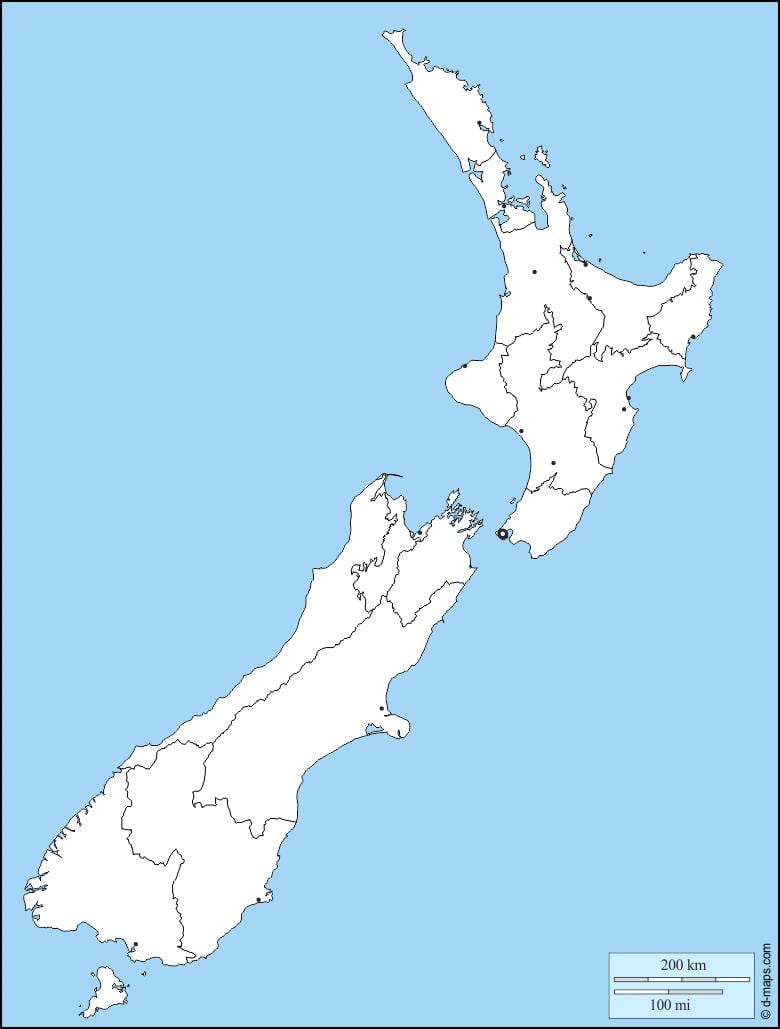 leere Karte von Australien und Neuseeland