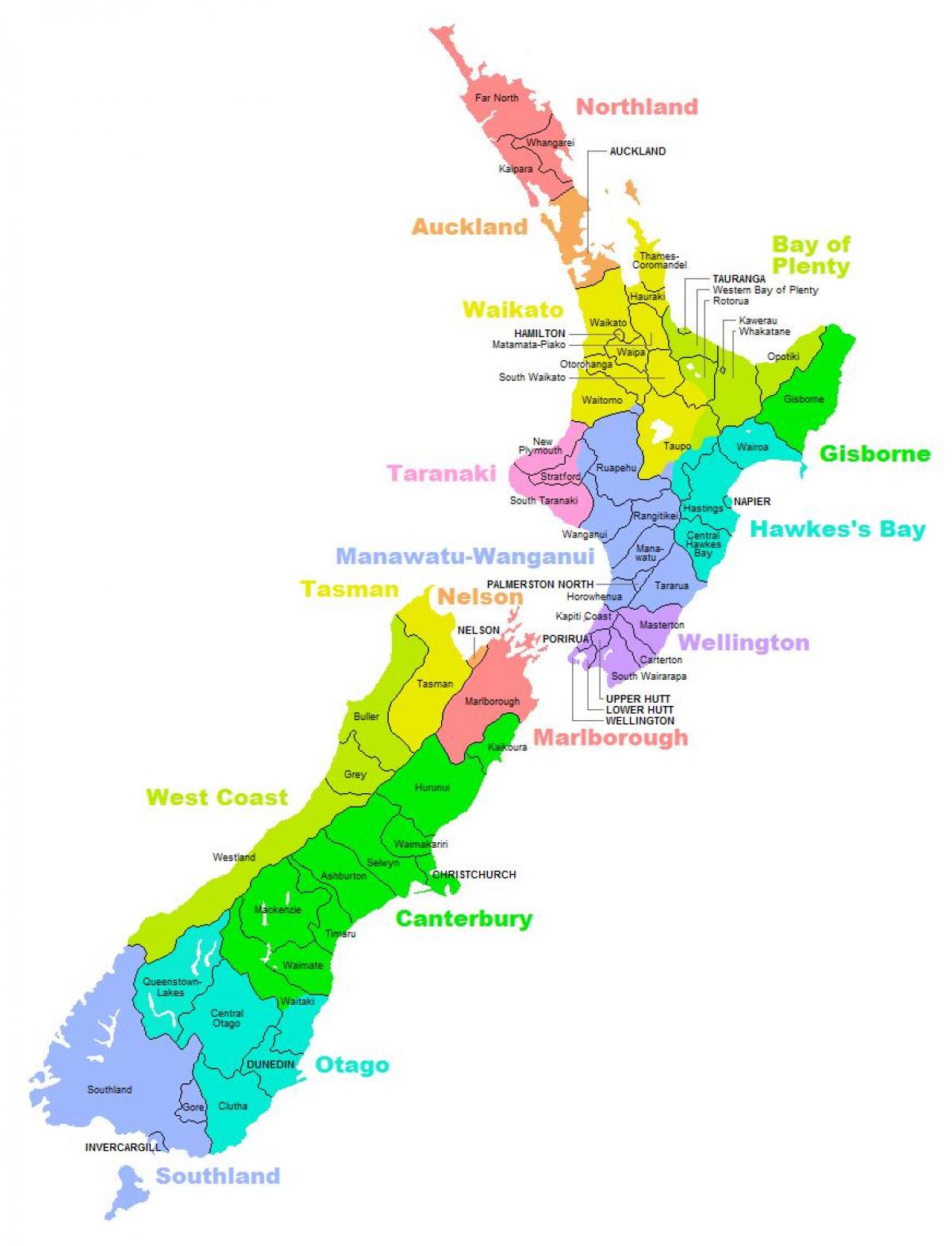 politische Landkarte von Australien und Neuseeland