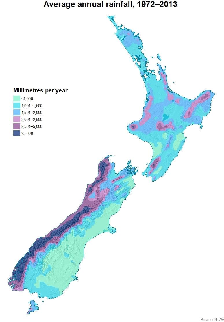 Neuseeland Niederschlag anzeigen