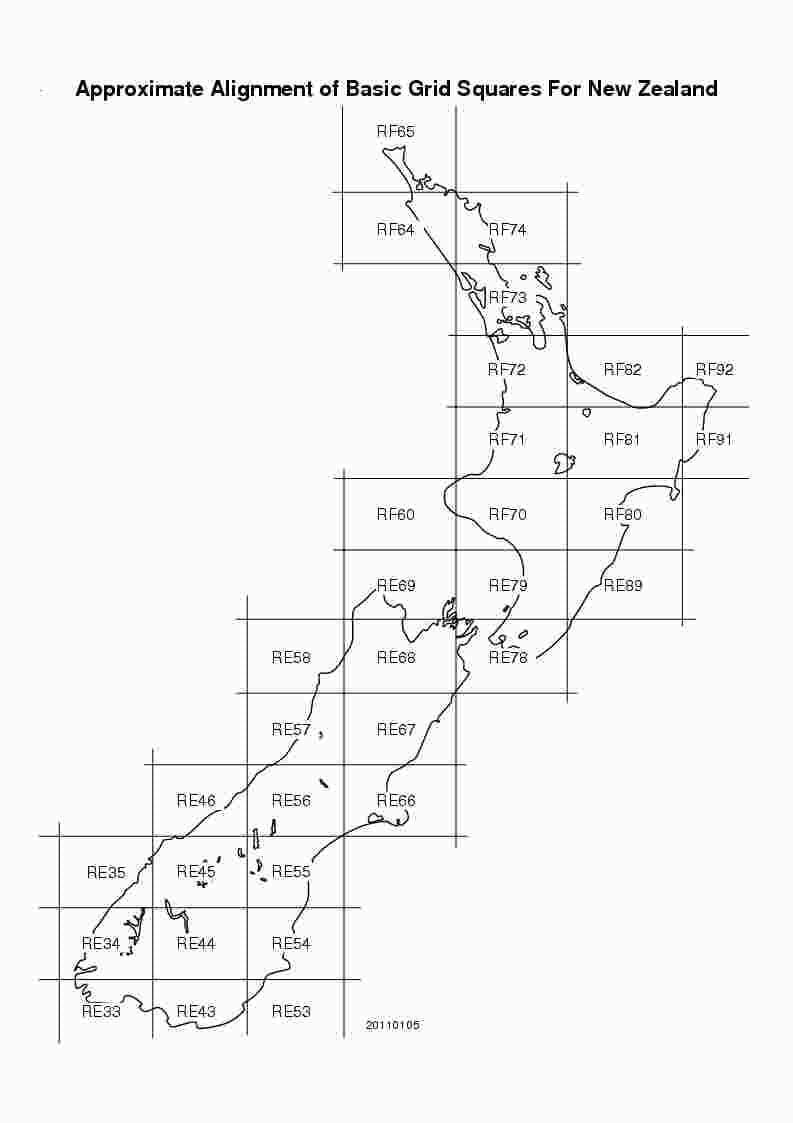 Karte von Neuseeland-Gitter