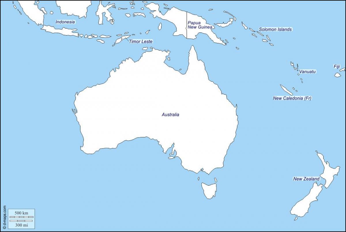 übersichtskarte von Australien und Neuseeland