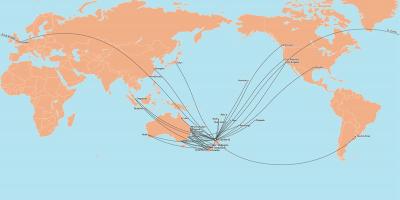 Air new zealand Karte der internationalen