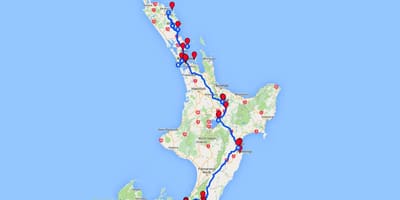 Fahren Karte von north island, Neuseeland