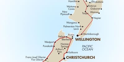 Karte von south island new zealand fahren