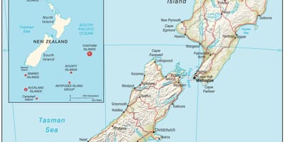 Map of new zealand, north island, mit Abstand