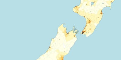 Neuseeland Bevölkerung Dichte Karte