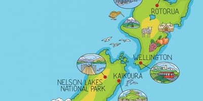Neuseeland-Karte cartoon