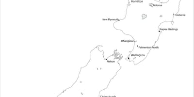 Neuseeland-Karte mit Städten