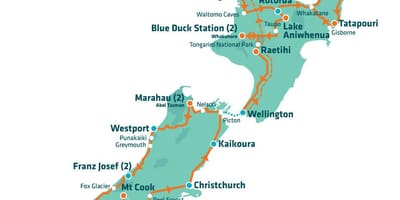 Neuseeland Attraktion-Karte