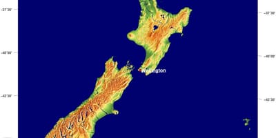 Neuseeland terrain map