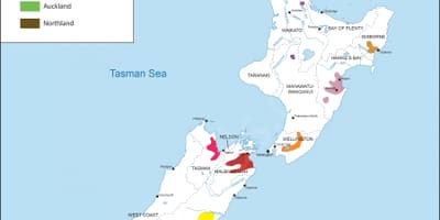 Neuseeland Wein Regionen anzeigen