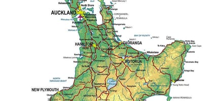 Detaillierte Karte des north island, Neuseeland