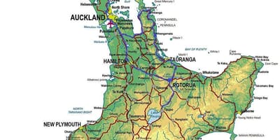 Karte von Skifahren, north island, Neuseeland